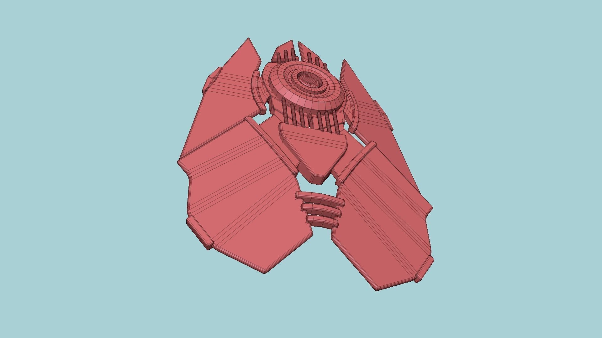 SciFi Shield A01 Black Blue - Sci Fi Weapon Design Low-poly 3D model_19