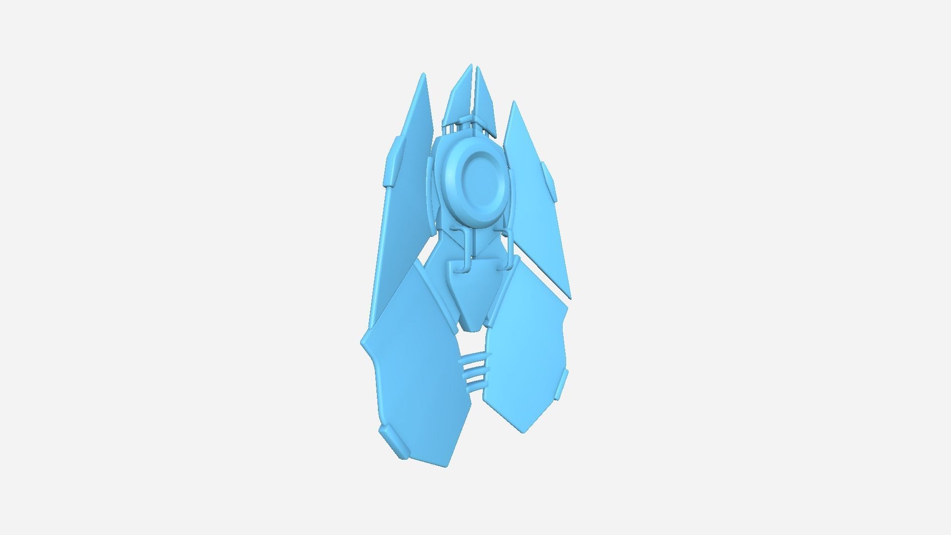 SciFi Shield A02 White Blue - Sci Fi Weapon Design Low-poly 3D model_11