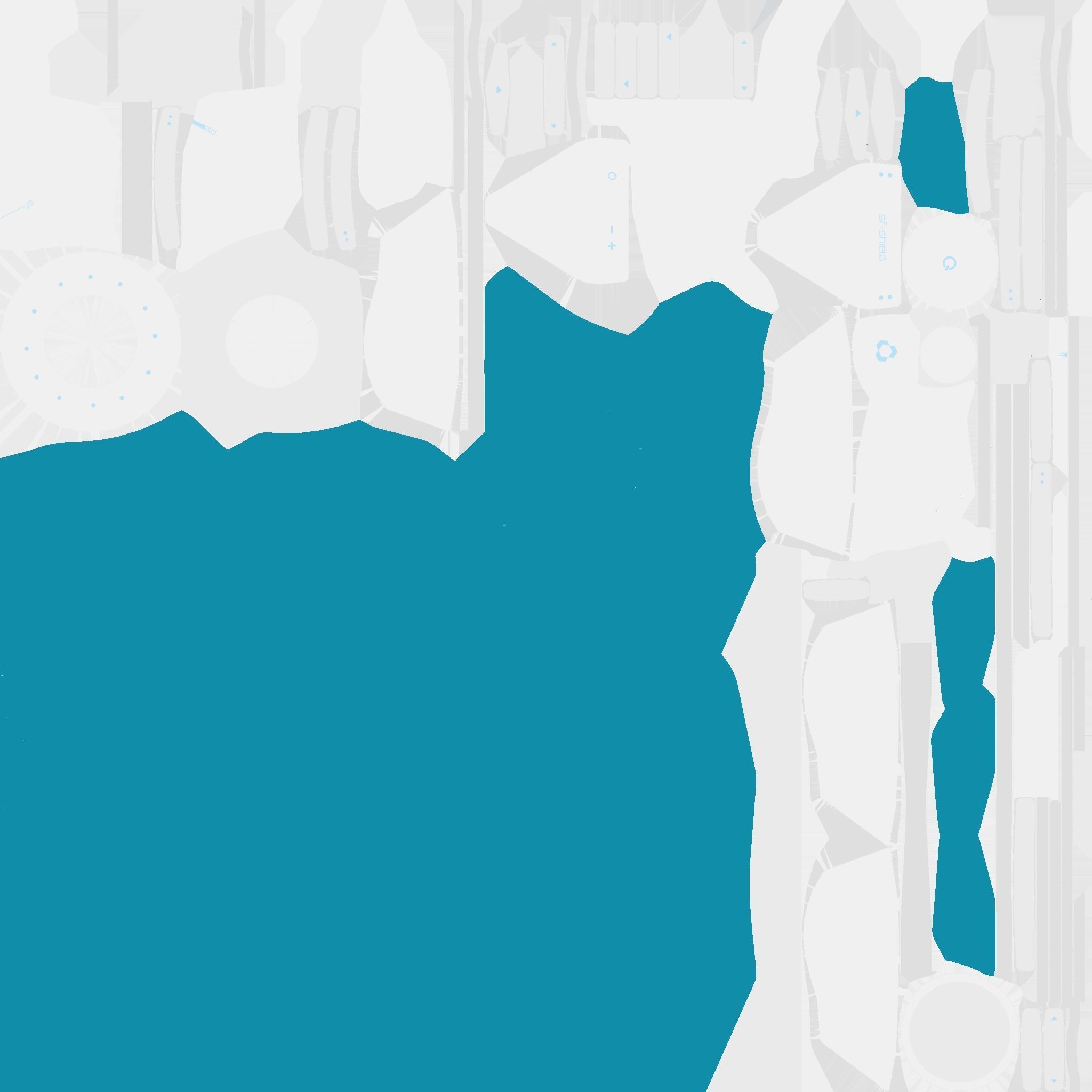 SciFi Shield A02 White Blue - Sci Fi Weapon Design Low-poly 3D model_21