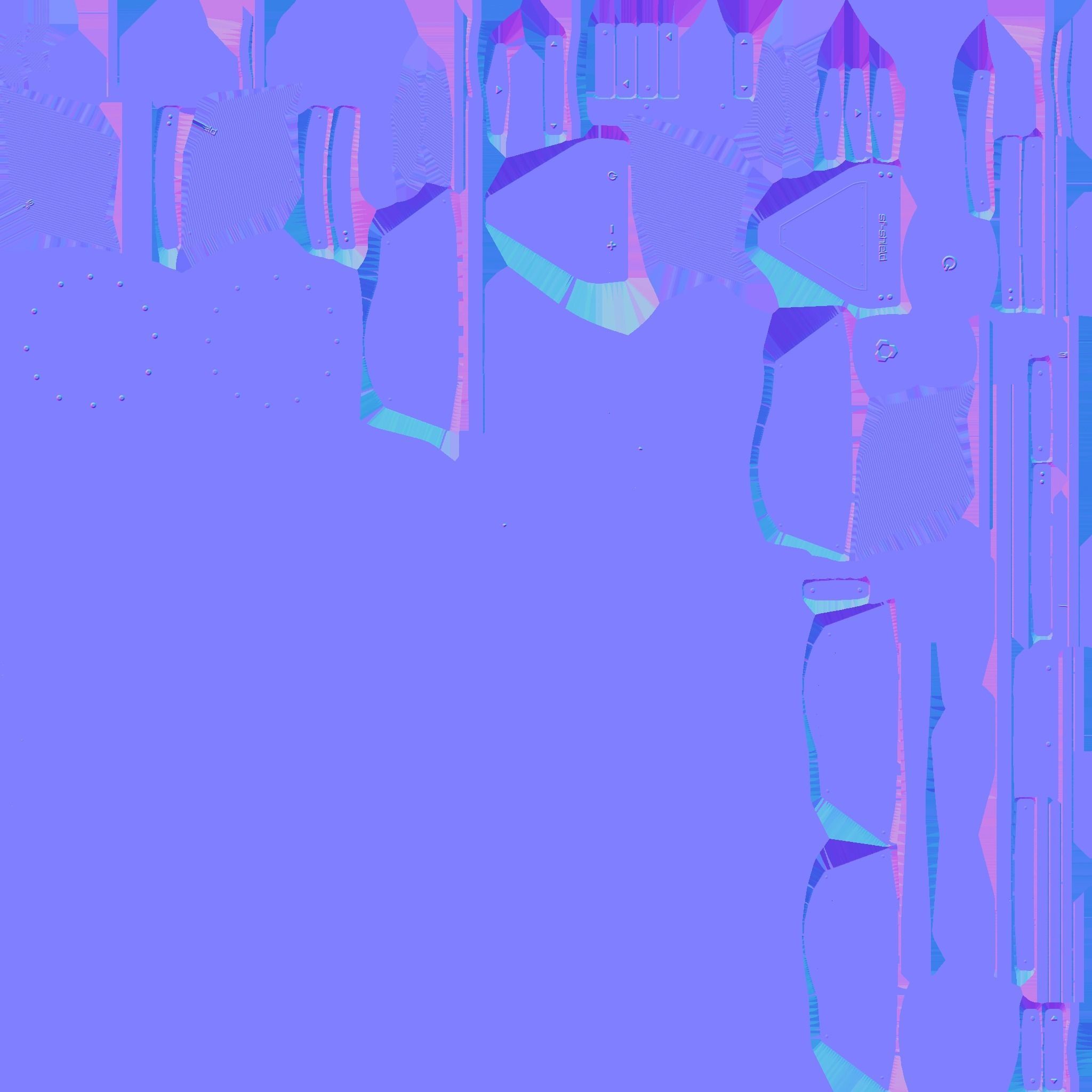 SciFi Shield A03 Black Green - Sci Fi Weapon Design Low-poly 3D model_25