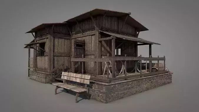 Arizona Desert Shack v1 3D model 4