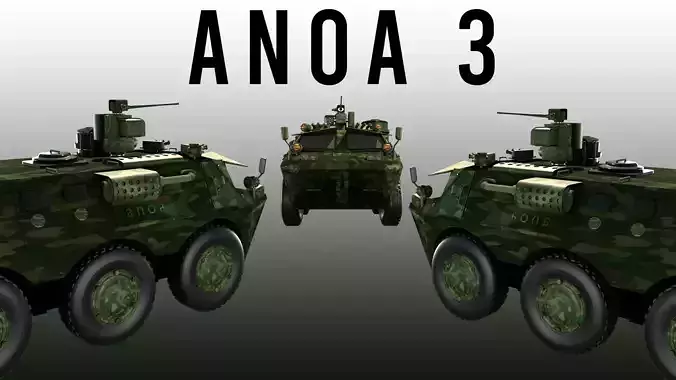 pindad anoa 3 panzer tank Low-poly 3D model