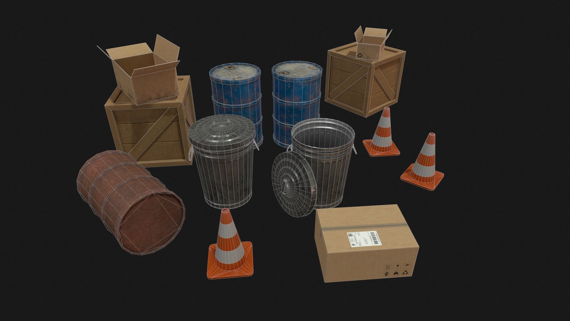 Urban City Props  Low-poly 3D model_3
