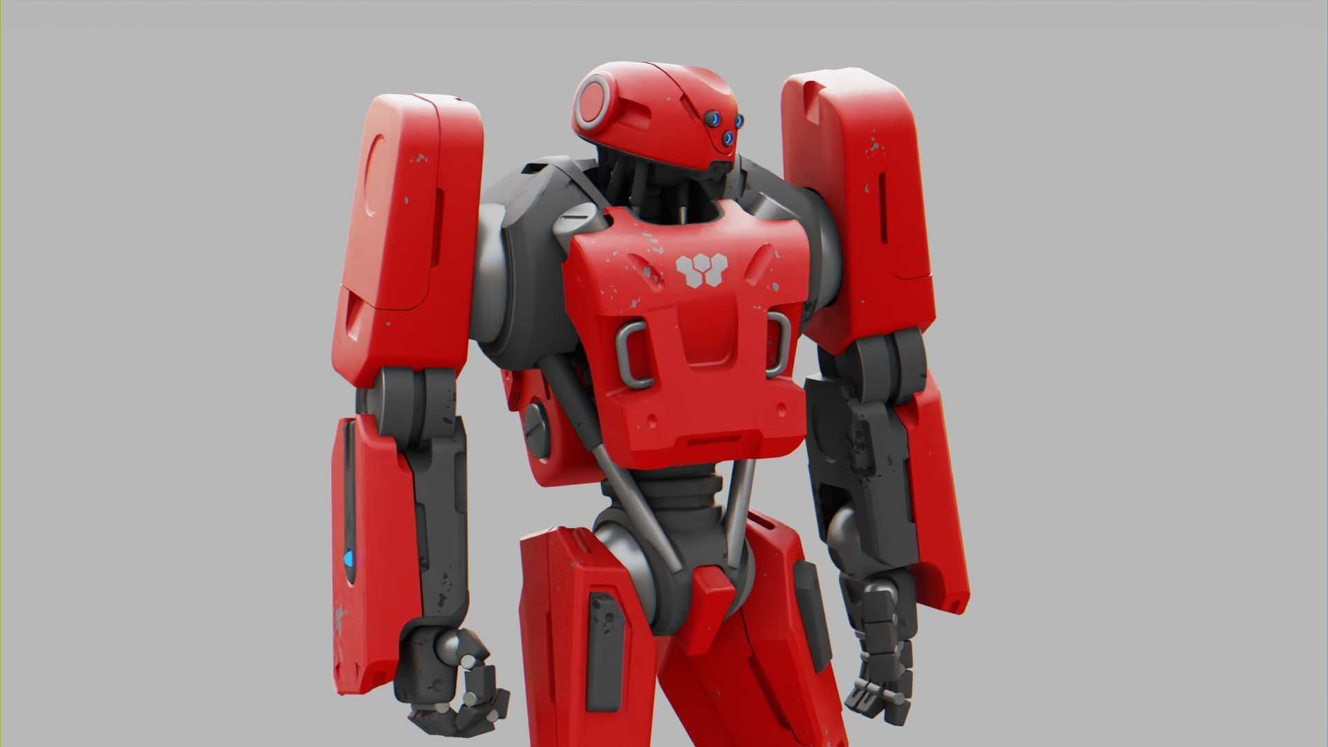 MECHA SOLDIER  RIGGED 3D model_3