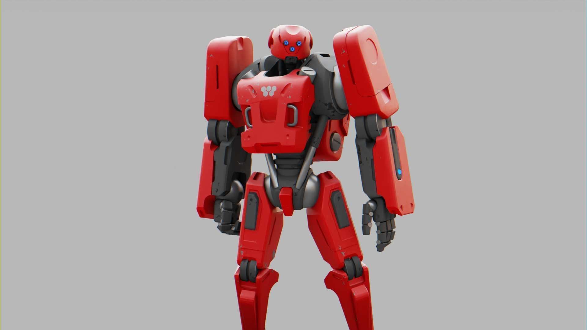 MECHA SOLDIER  RIGGED 3D model_14