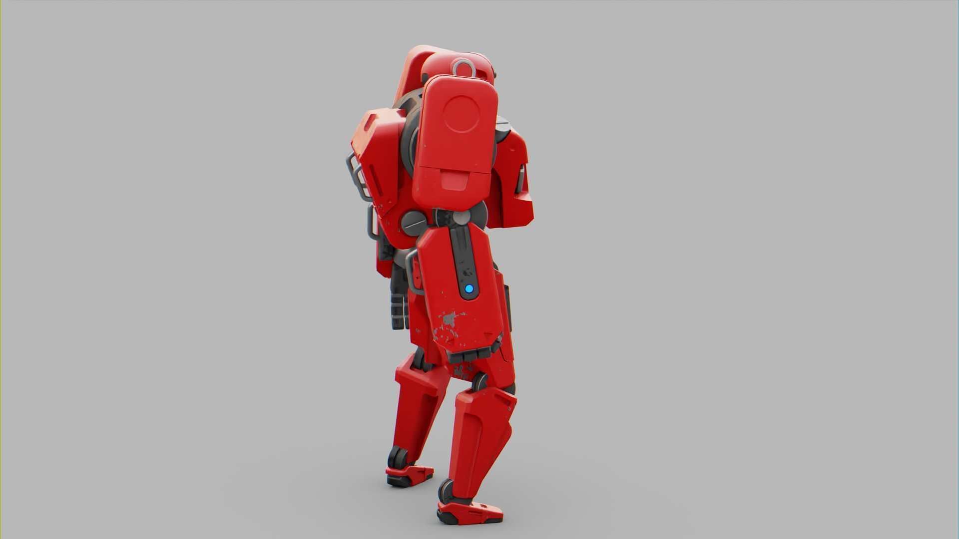 MECHA SOLDIER  RIGGED 3D model_7