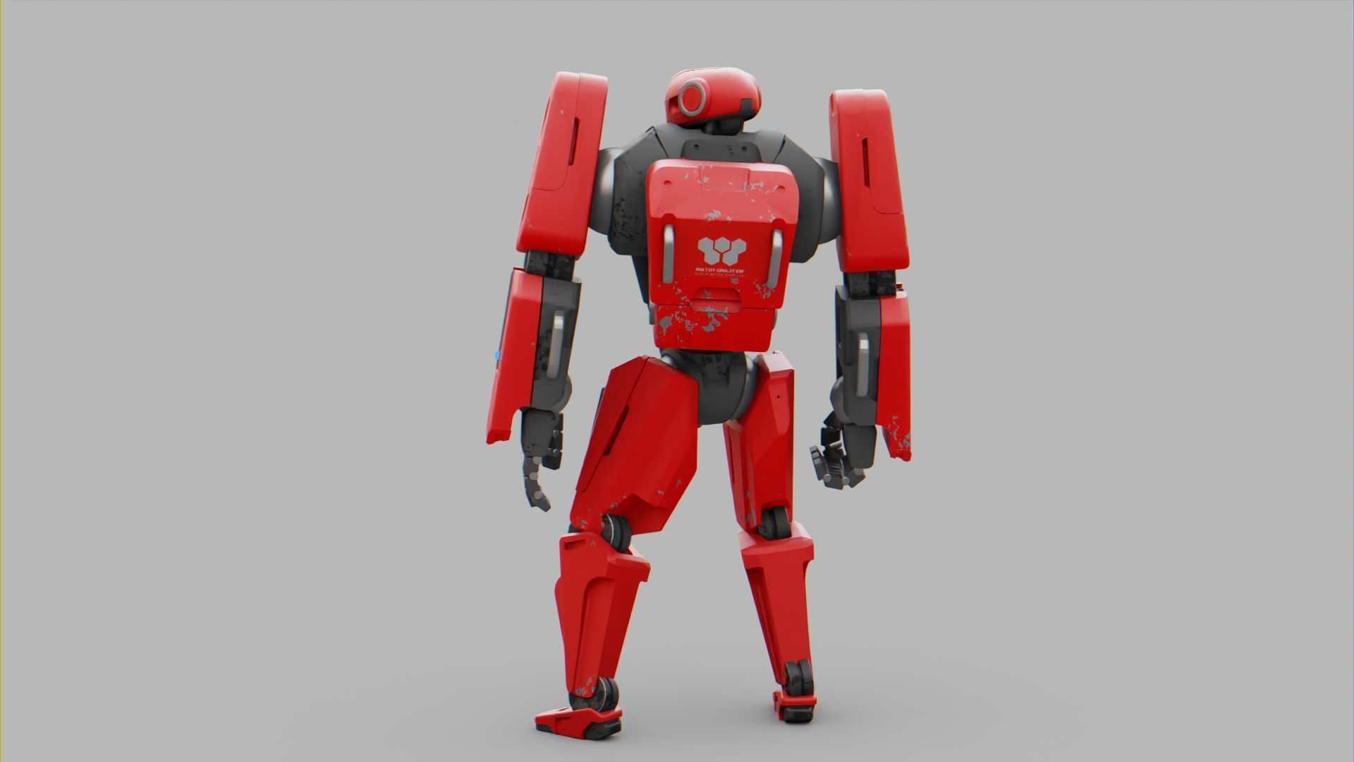 MECHA SOLDIER  RIGGED 3D model_10