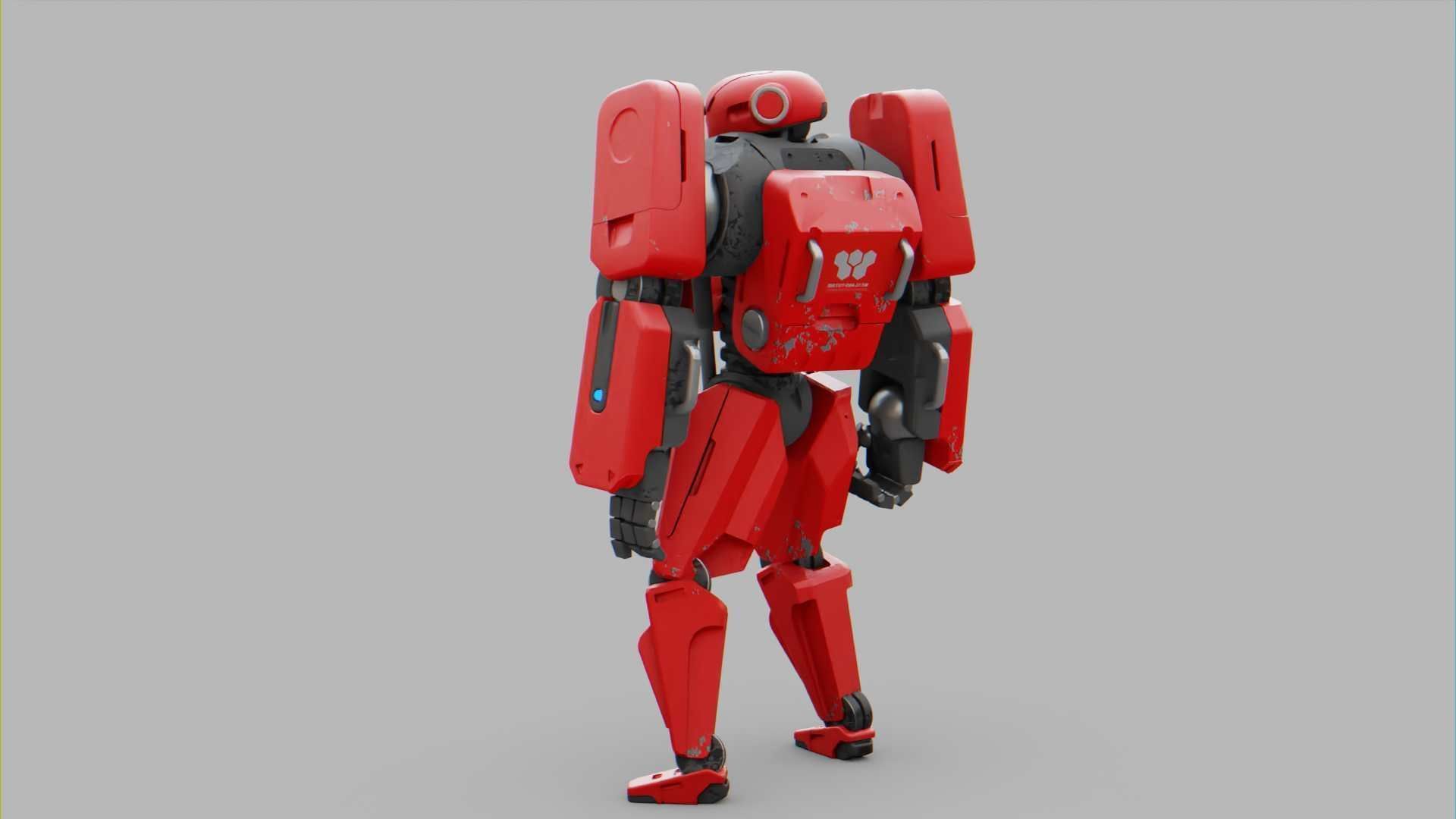 MECHA SOLDIER  RIGGED 3D model_11