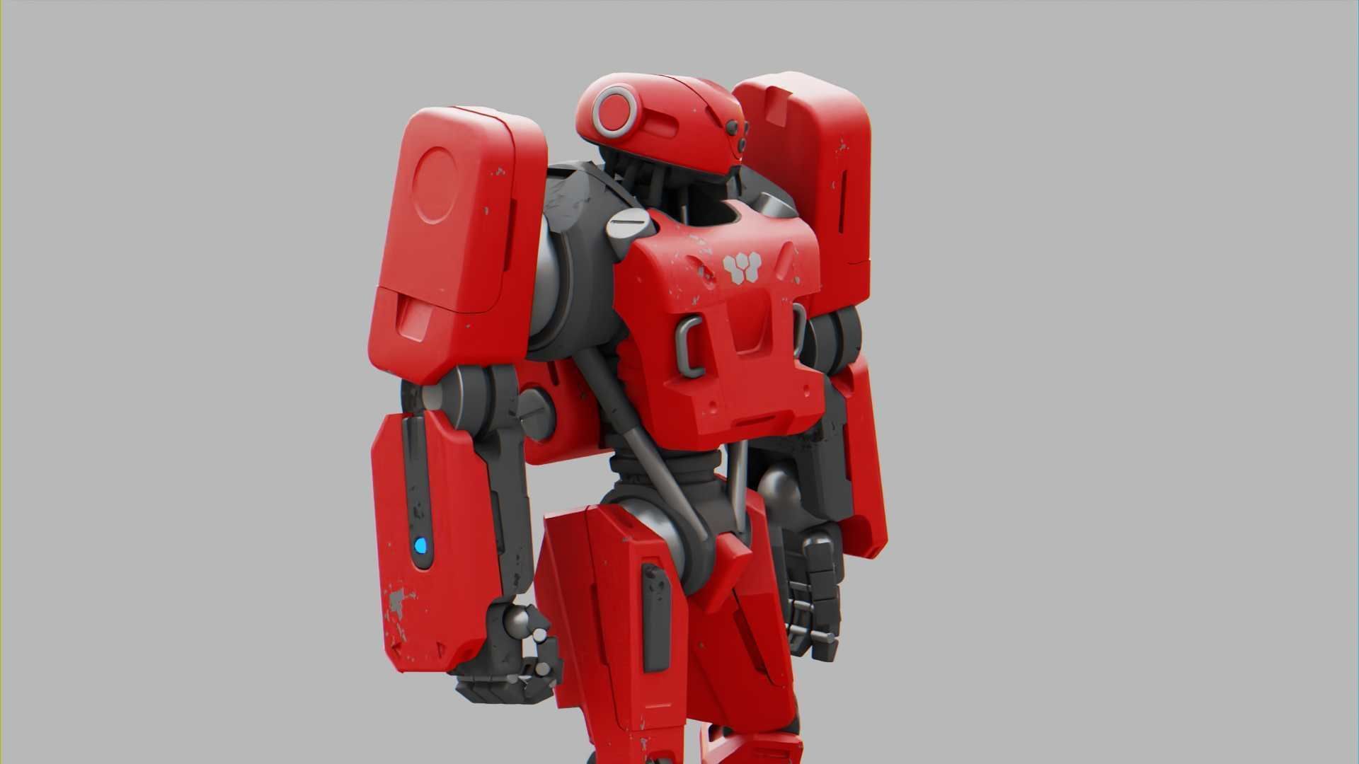 MECHA SOLDIER  RIGGED 3D model_4