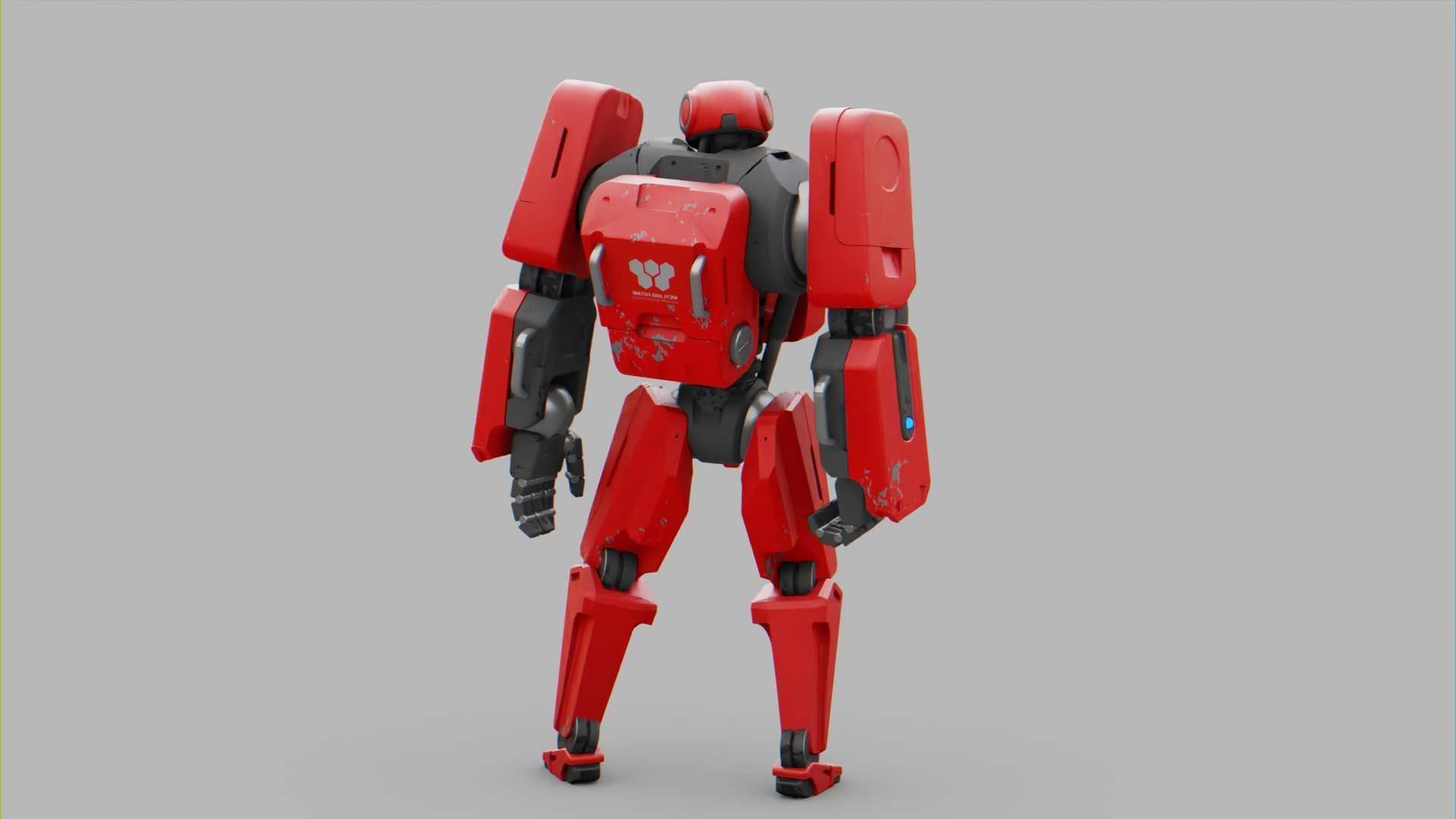 MECHA SOLDIER  RIGGED 3D model_9