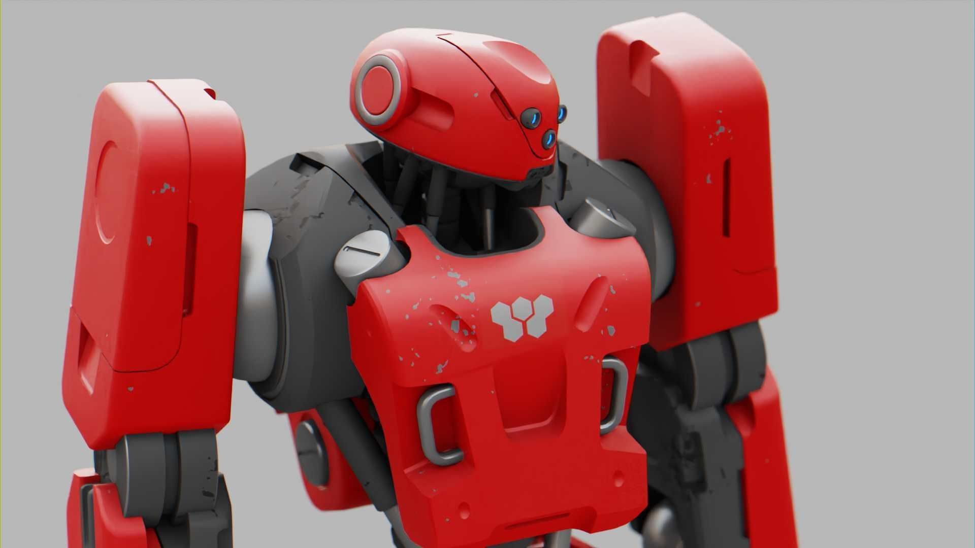MECHA SOLDIER  RIGGED 3D model_15