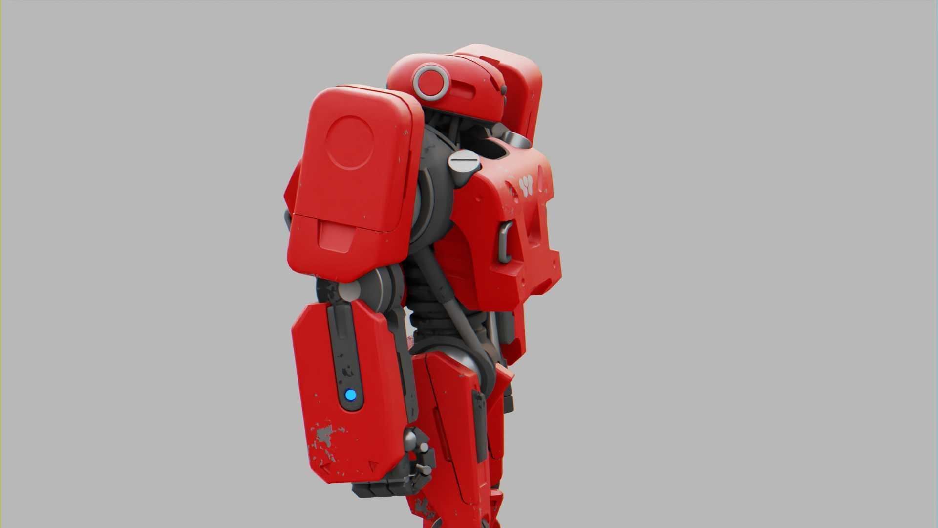 MECHA SOLDIER  RIGGED 3D model_5