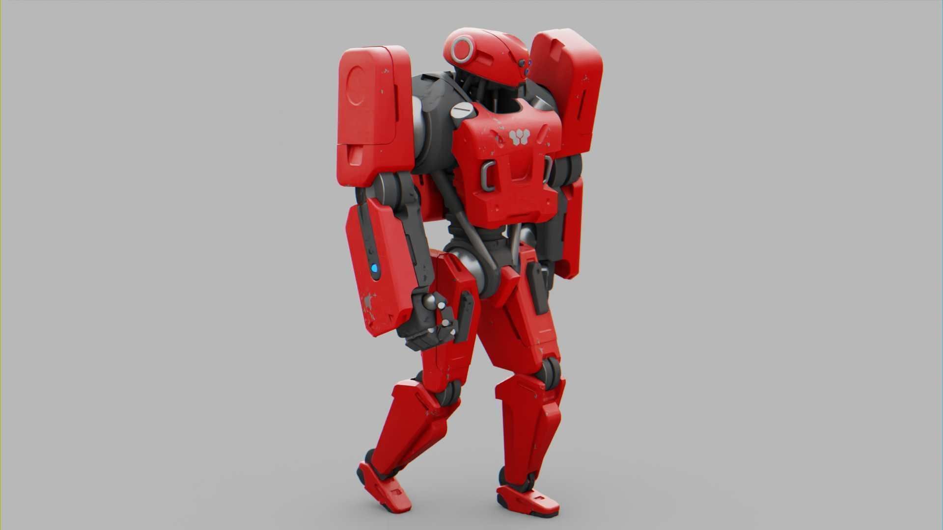 MECHA SOLDIER  RIGGED 3D model_26