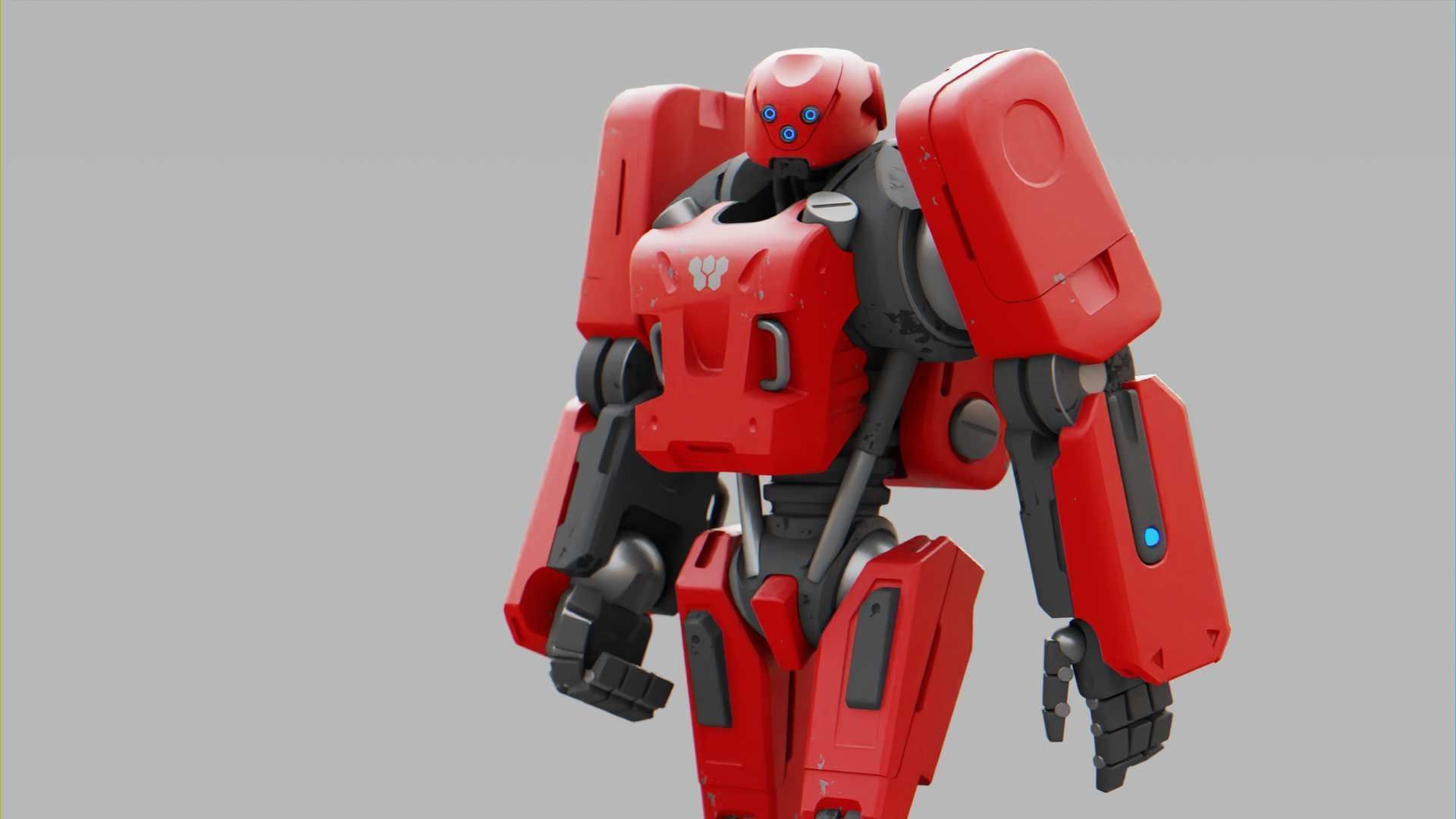 MECHA SOLDIER  RIGGED 3D model_29