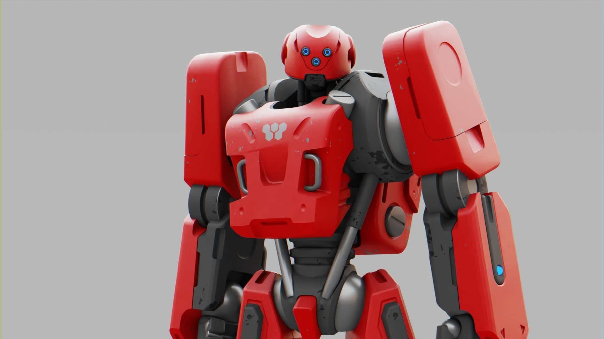 MECHA SOLDIER  RIGGED 3D model_1
