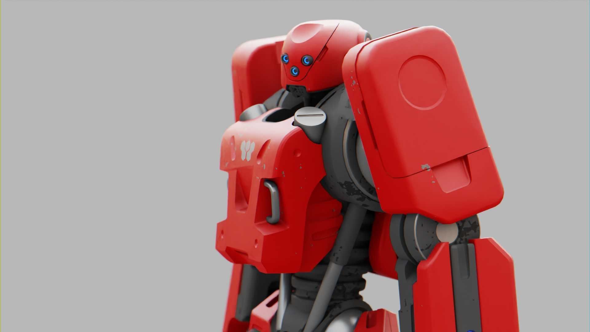MECHA SOLDIER  RIGGED 3D model_18