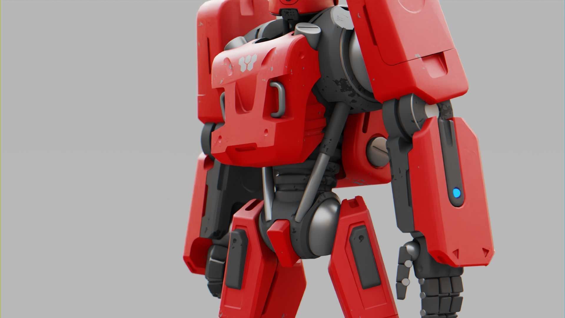 MECHA SOLDIER  RIGGED 3D model_19