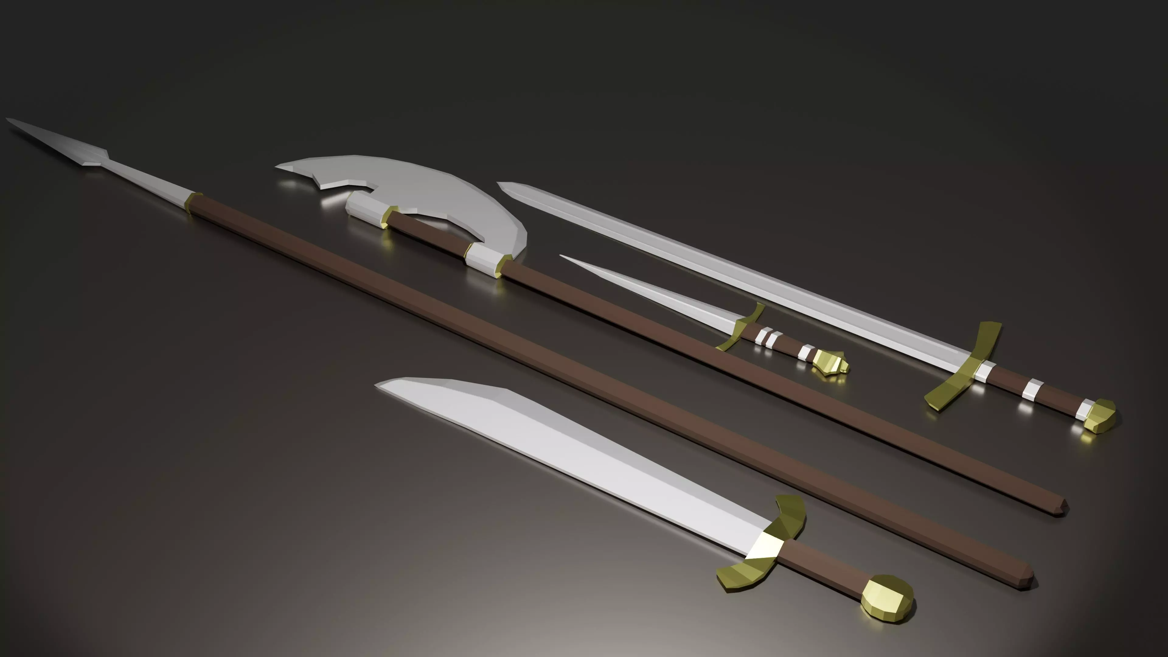 Medieval Weapons Pack Low-poly 3D model