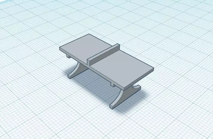 concrete ping pong table Scale H0 1-87 3D print model_0