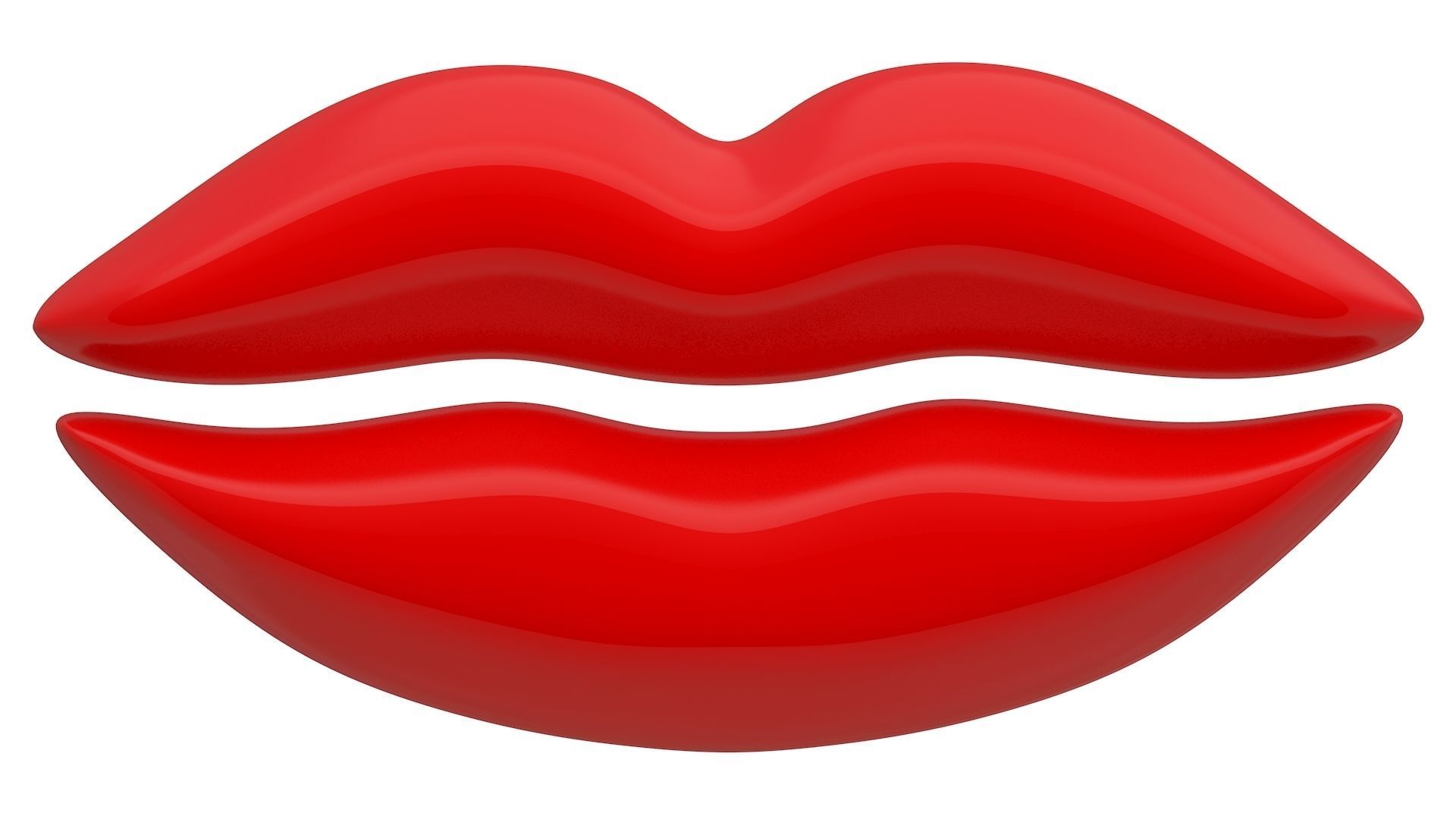Lips Icon Red 3D model_5