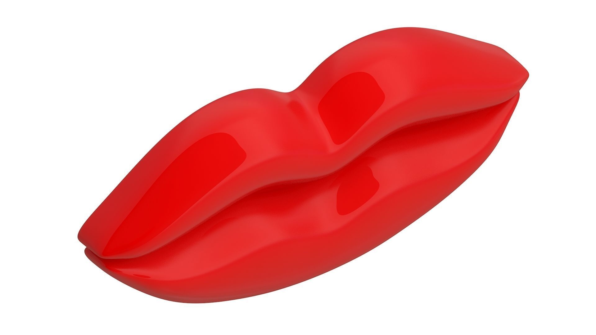 Lips Icon Red 3D model_4