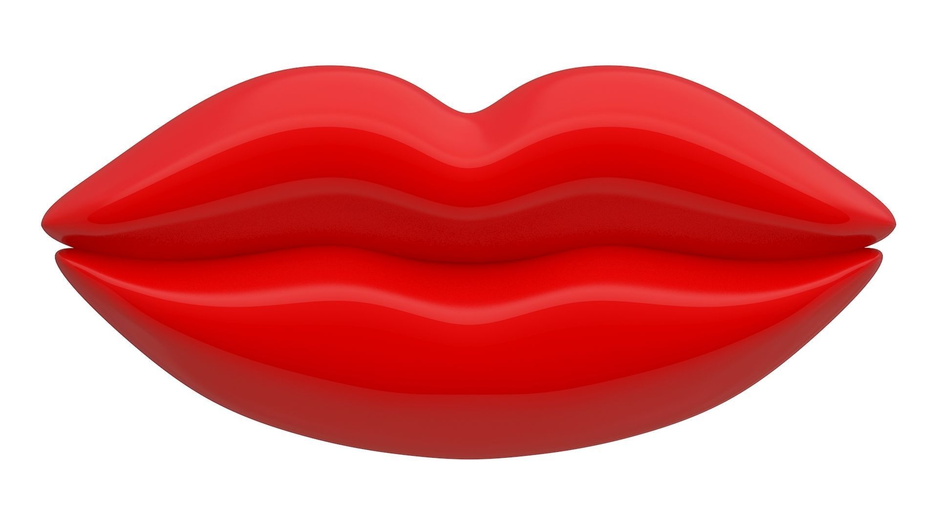 Lips Icon Red 3D model_1