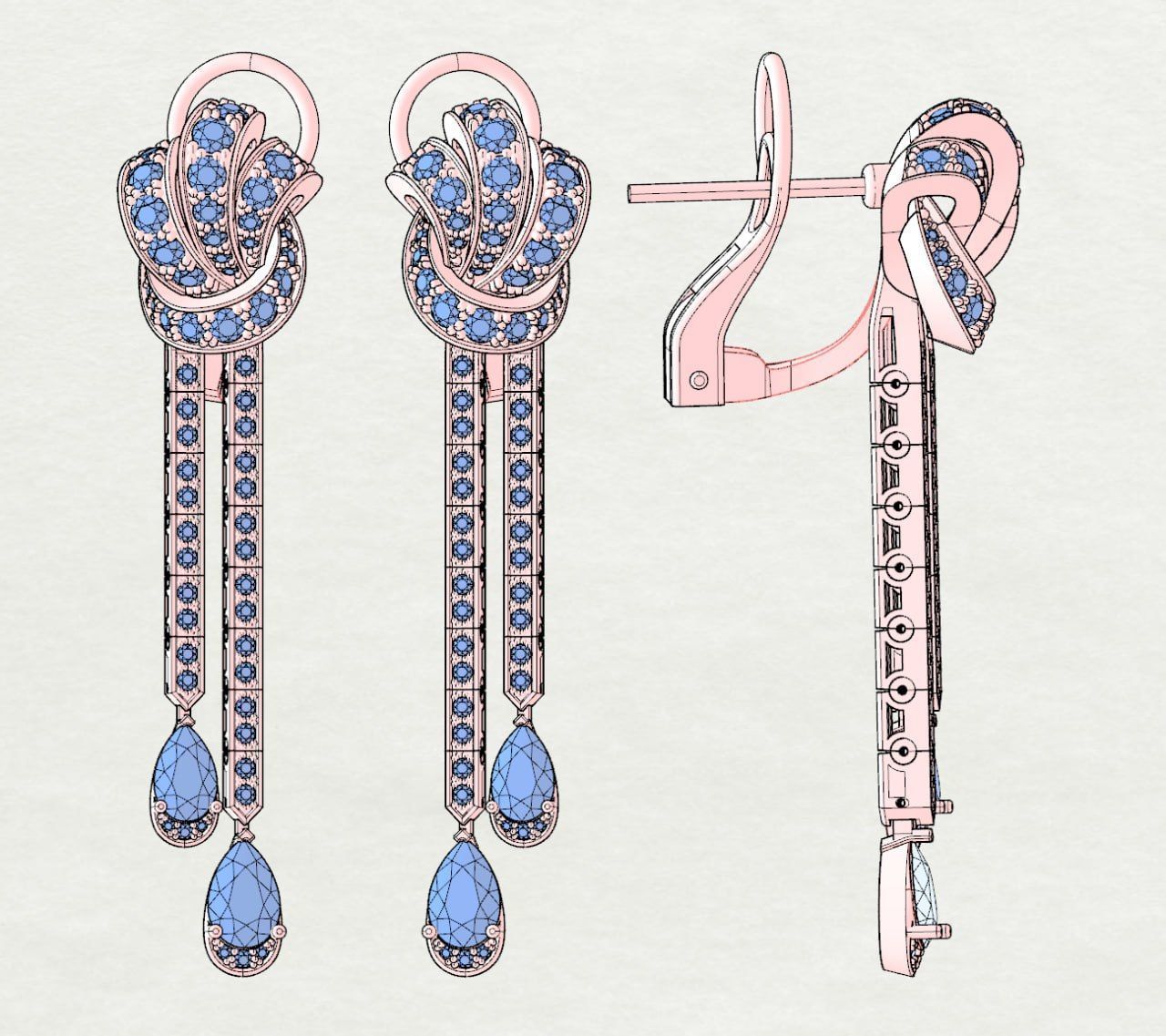 graff earrings 3D print model_6