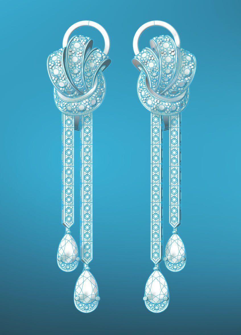 graff earrings 3D print model_4