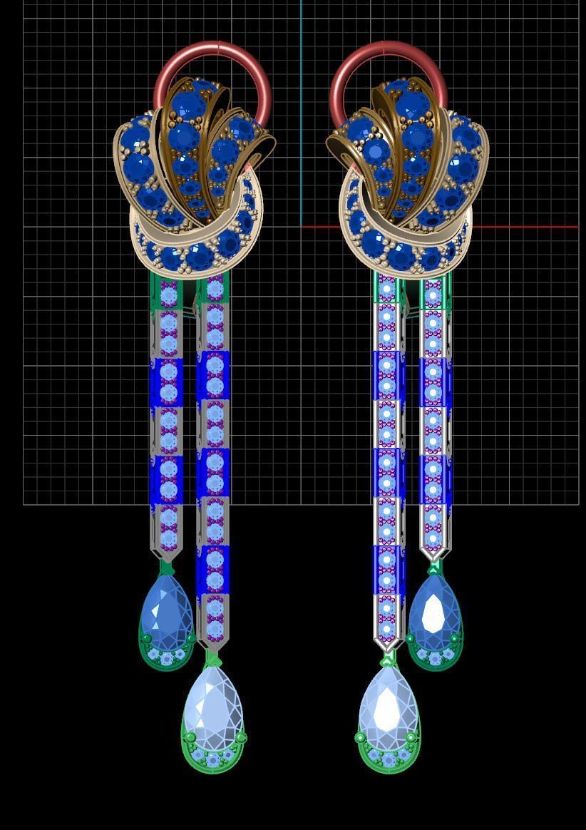 graff earrings 3D print model_2