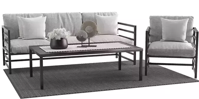 Bolzano Outdoor Loungeset 3D model