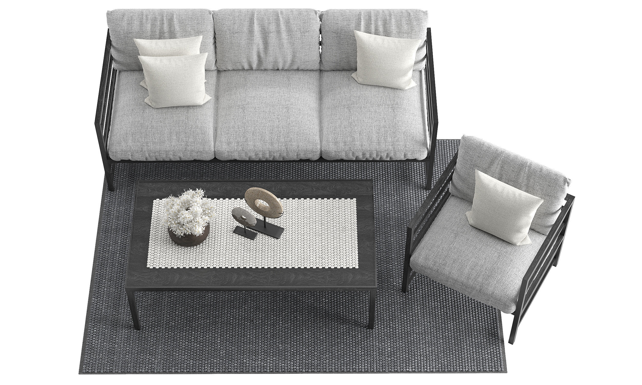 Bolzano Outdoor Loungeset 3D model_7