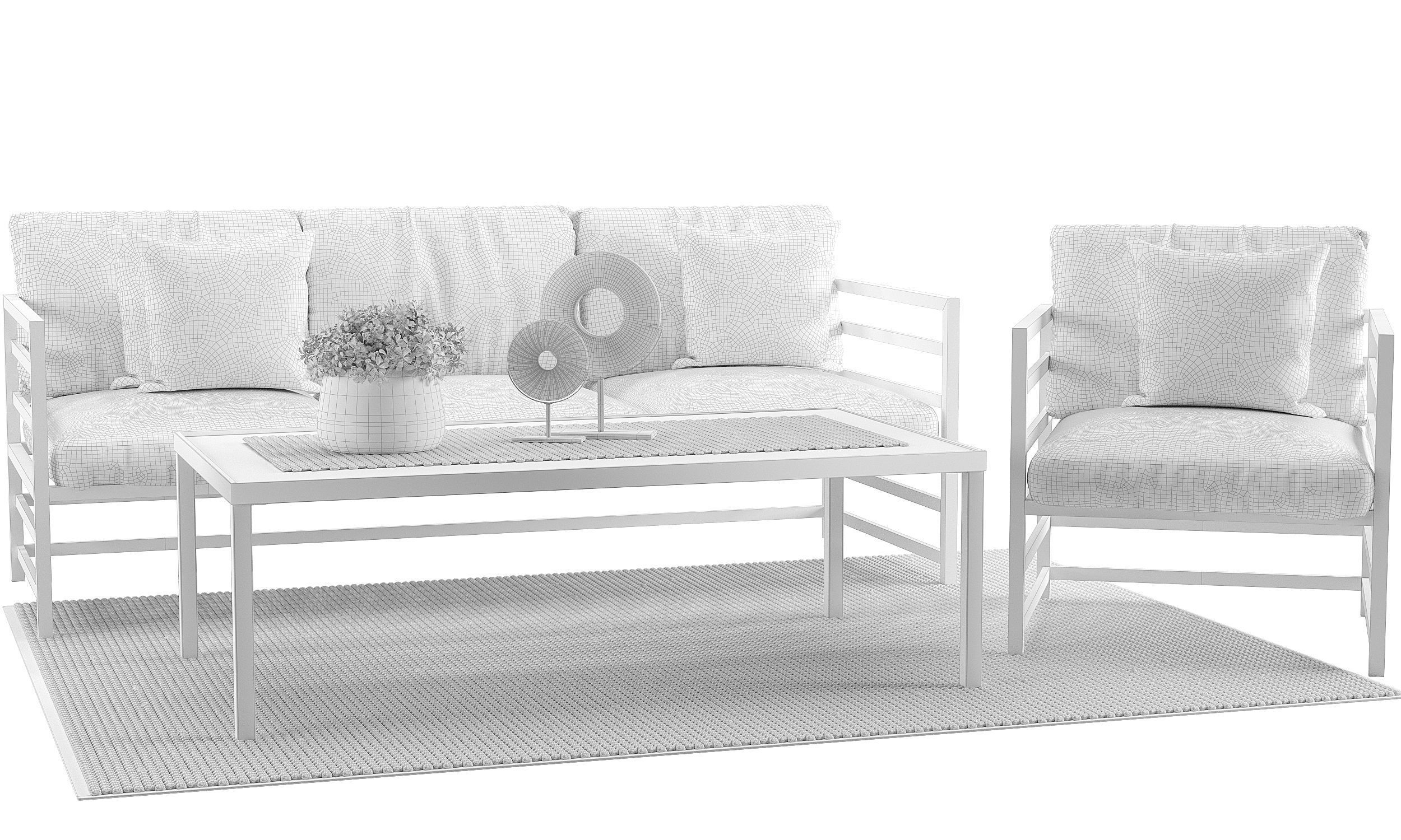 Bolzano Outdoor Loungeset 3D model_9