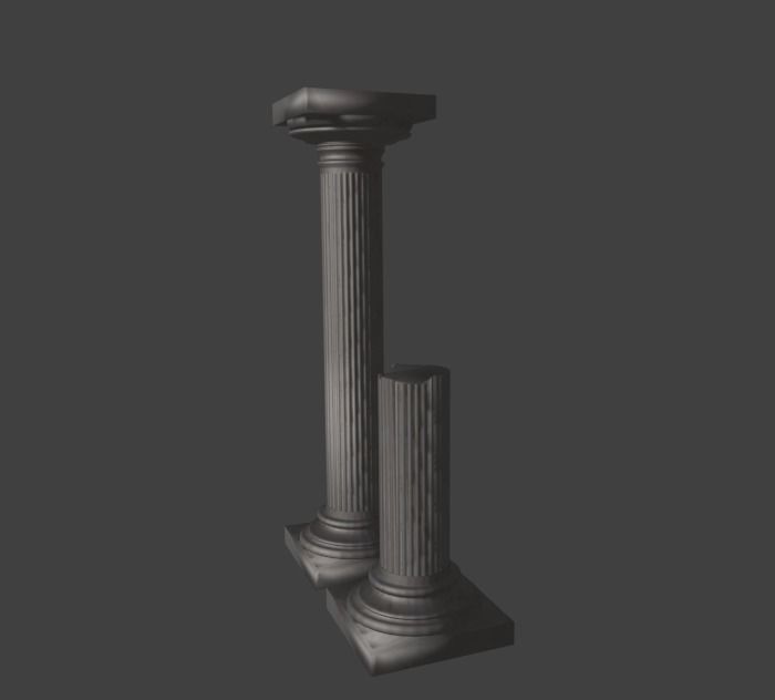 Greek pilars Free low-poly 3D model_1
