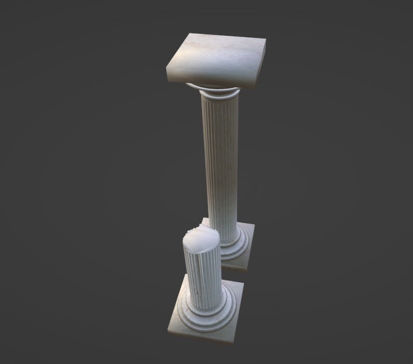Greek pilars Free low-poly 3D model_4