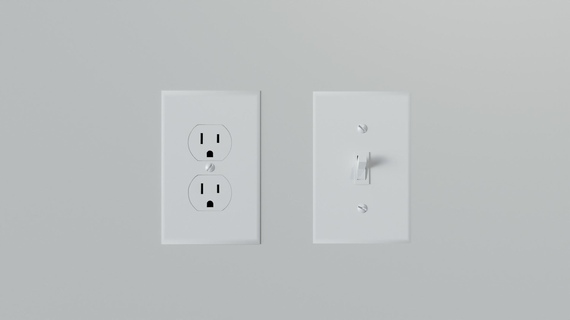 Light Switch and Wall Outlet 3D model_1
