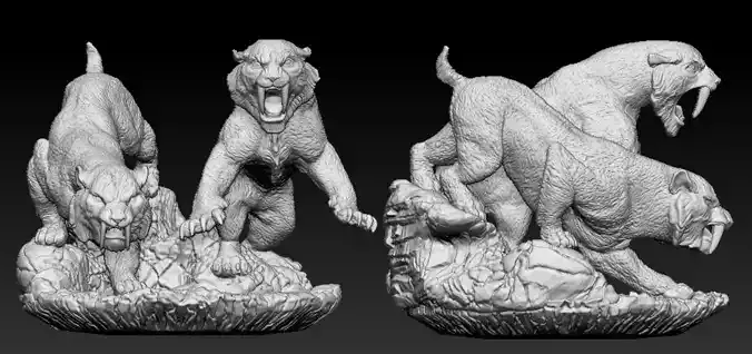 Saber-Toothed Tiger 3D print model