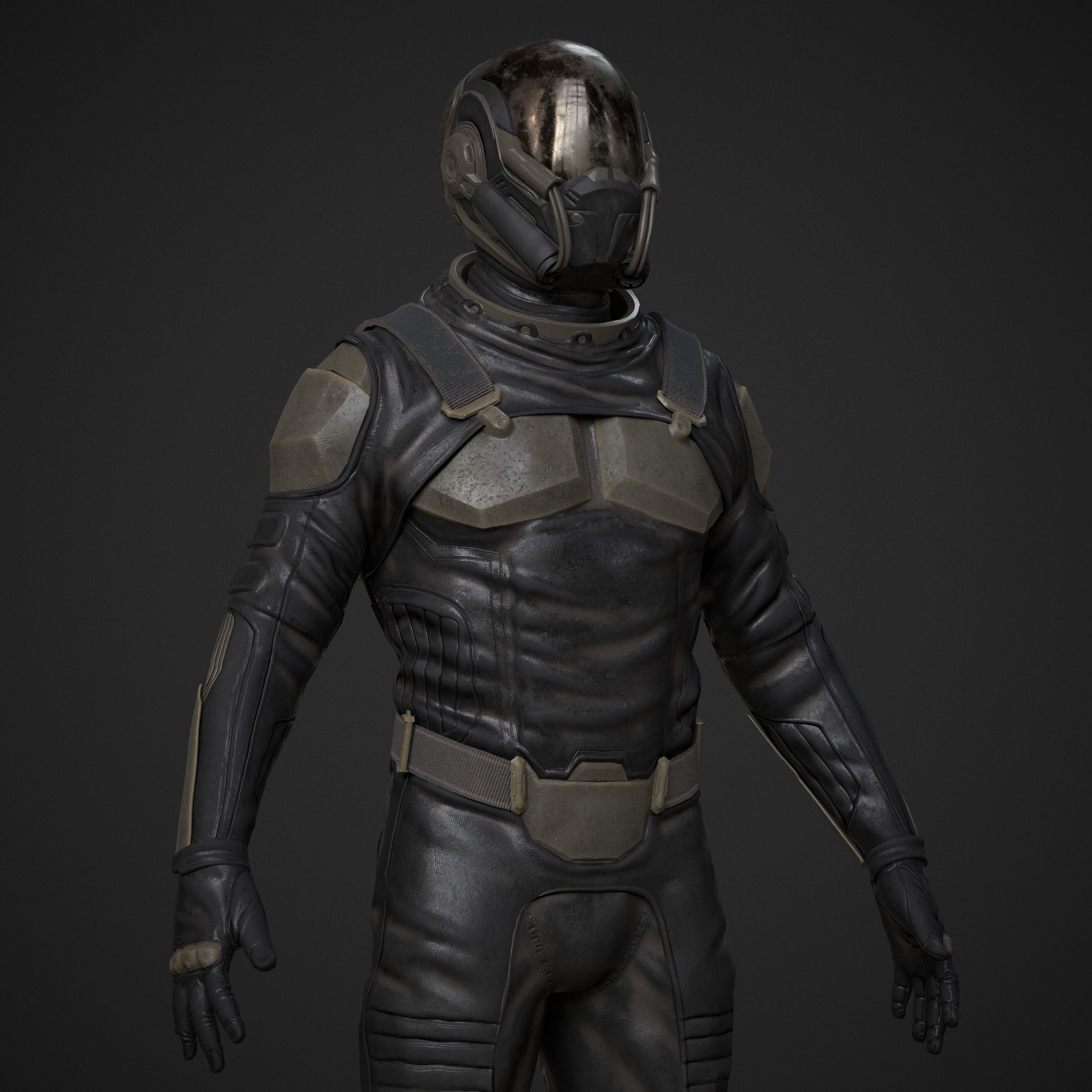 Desert Soldier Low-poly 3D model_7