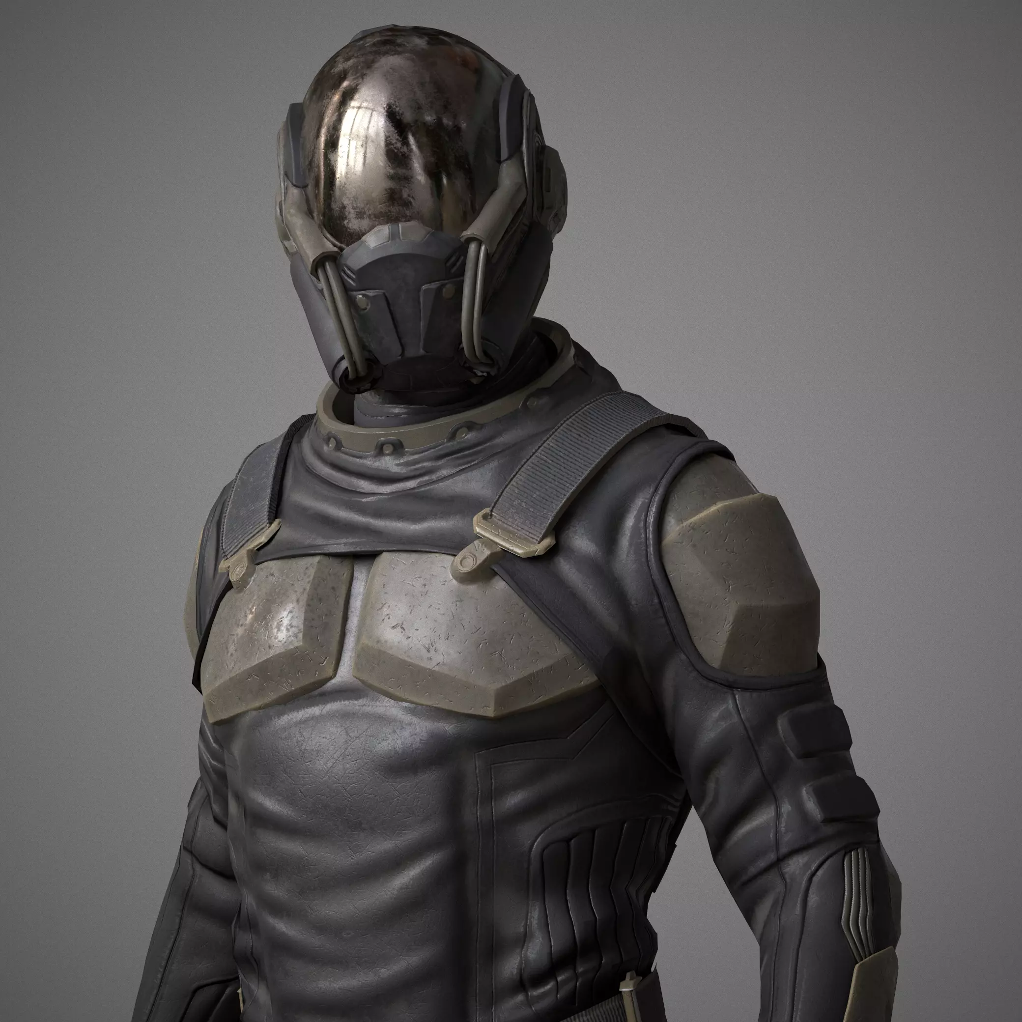 Desert Soldier Low-poly 3D model_0