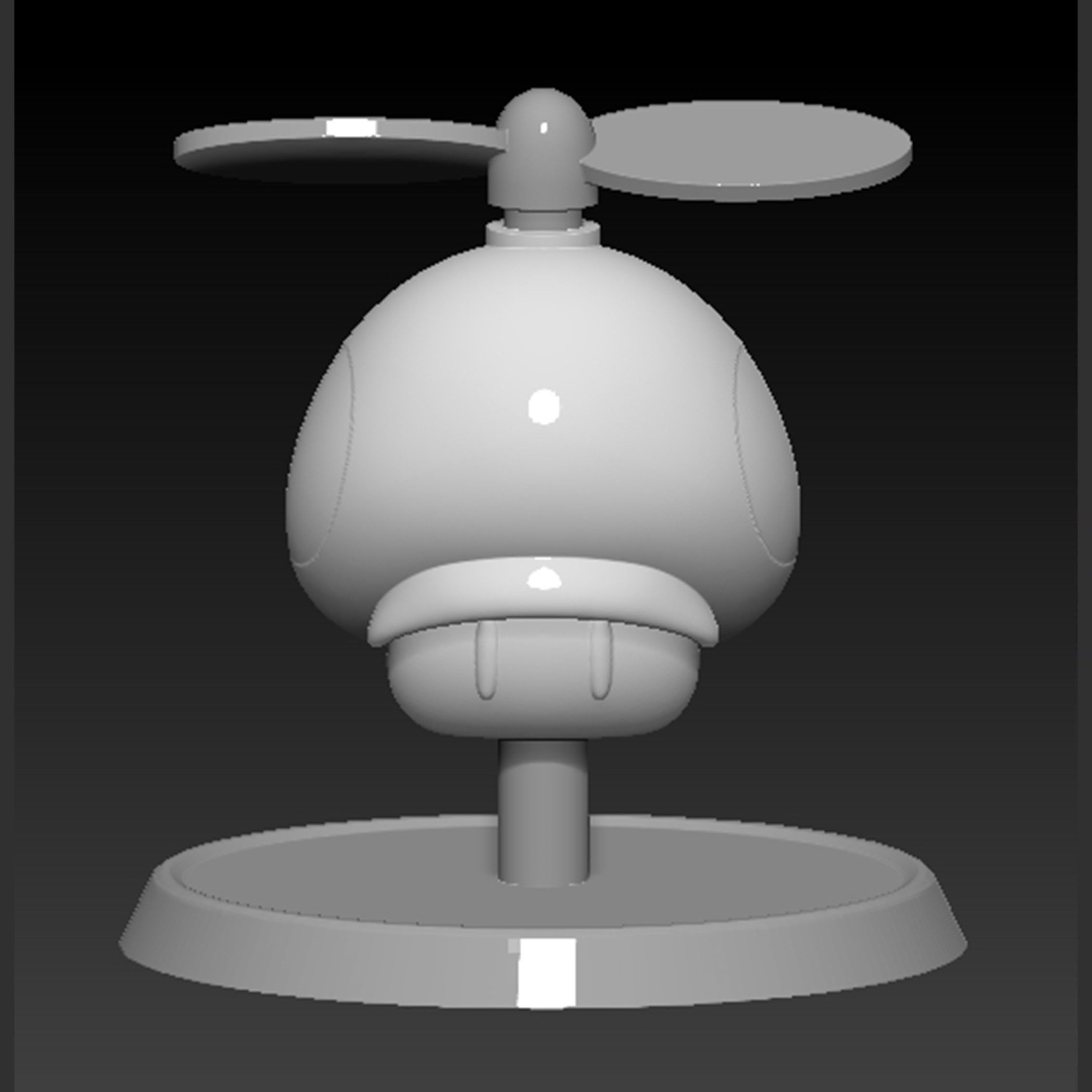 Mario Propeller Mushroom Based 3D print model_2