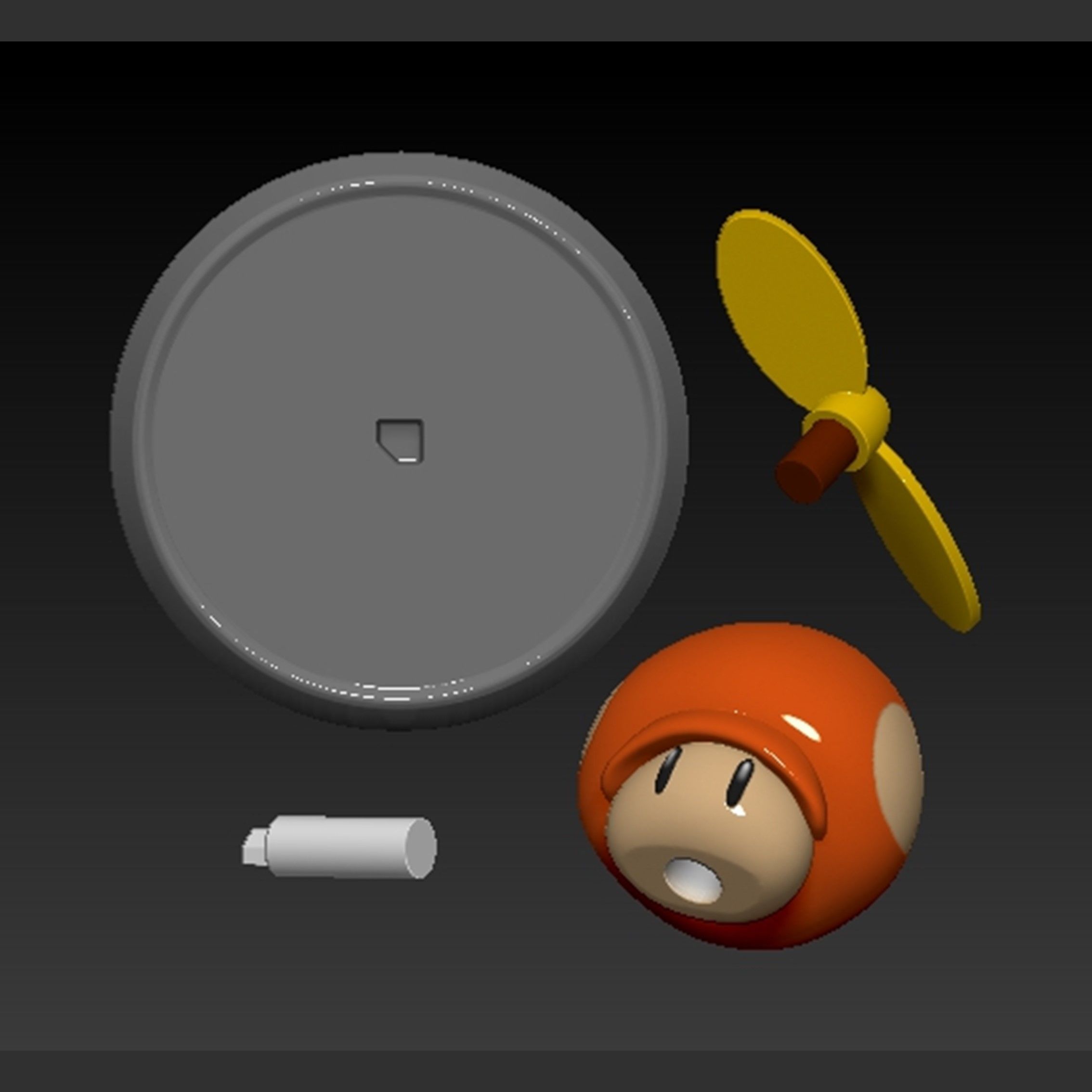 Mario Propeller Mushroom Based 3D print model_1