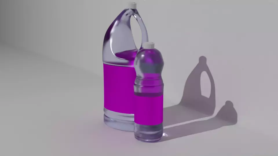Detergent Bottles Free low-poly 3D model