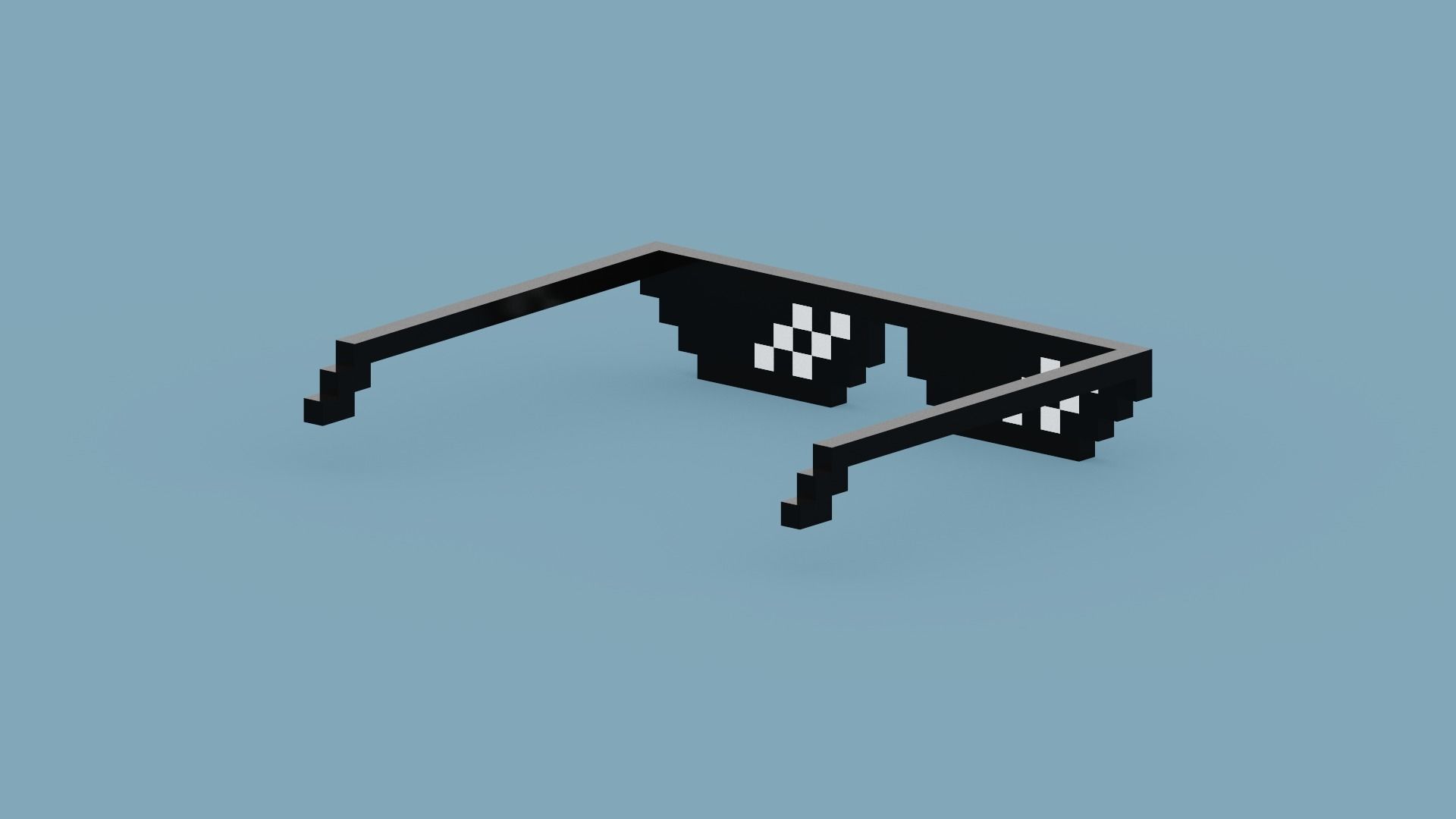 Voxel Sunglasses Low-poly 3D model_6