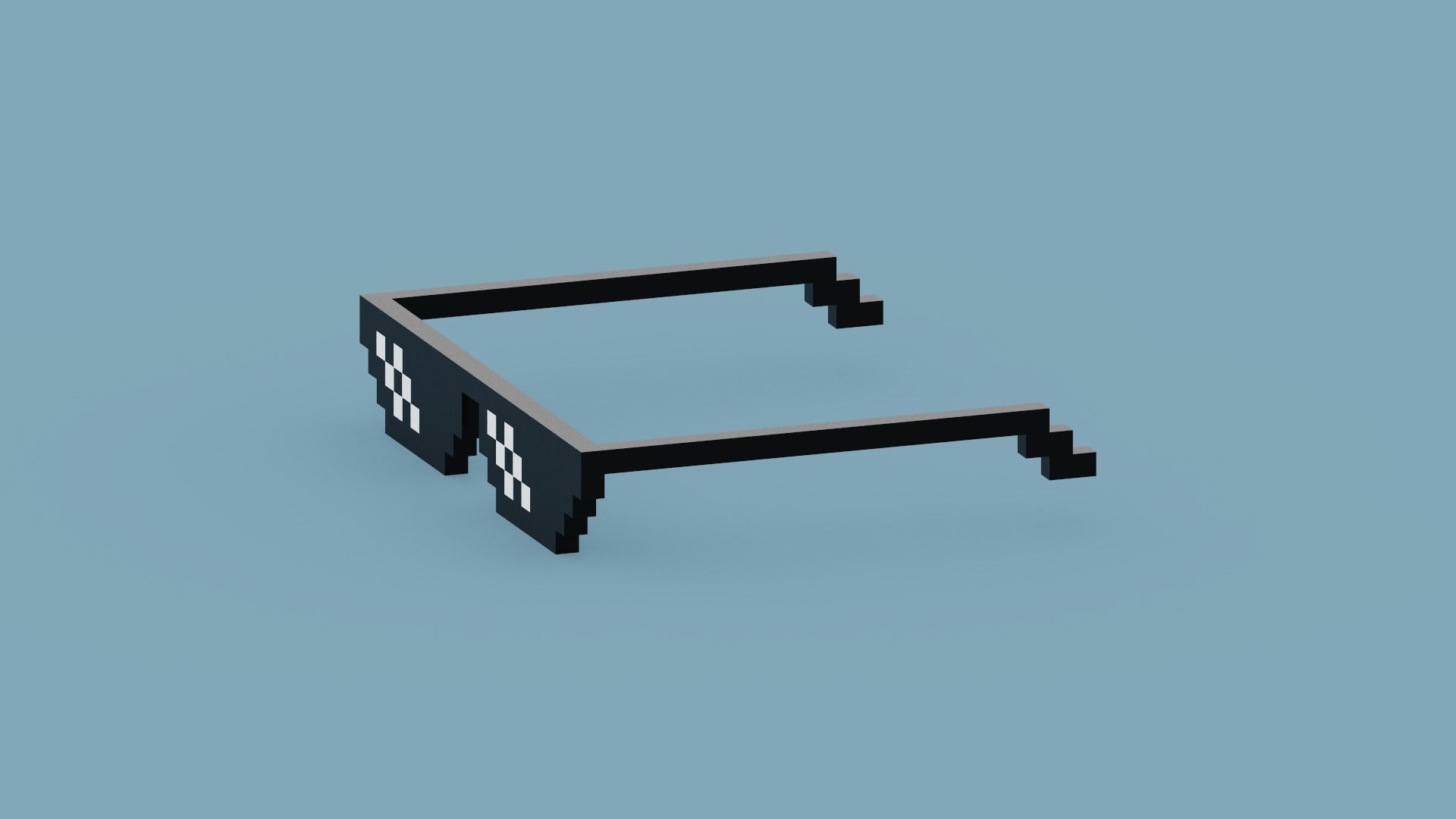 Voxel Sunglasses Low-poly 3D model_1