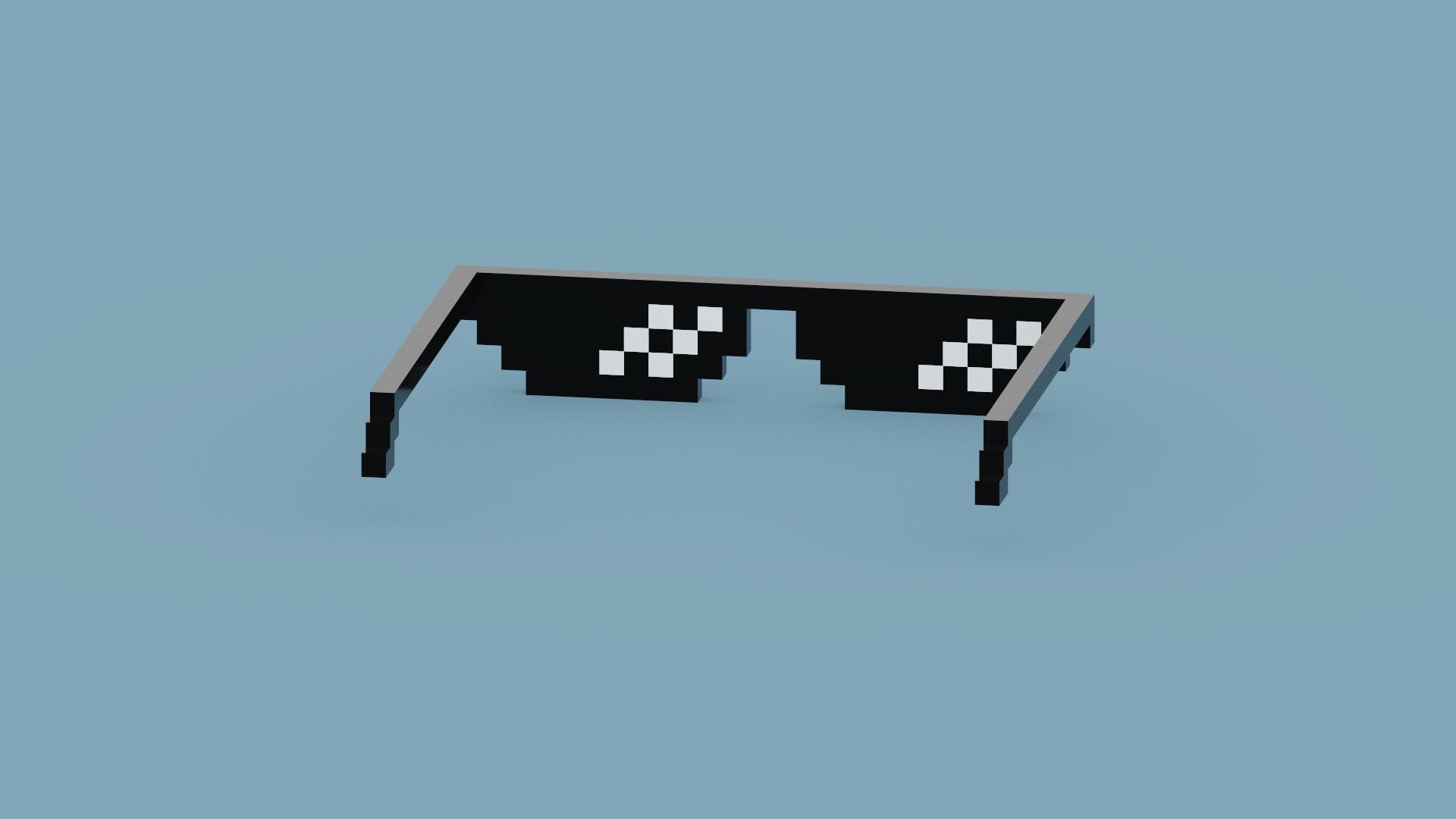 Voxel Sunglasses Low-poly 3D model_5