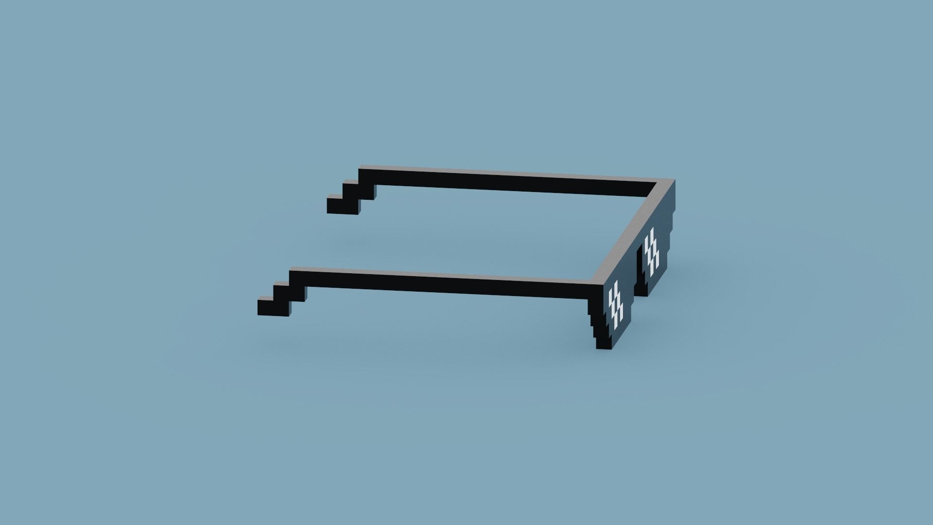 Voxel Sunglasses Low-poly 3D model_8
