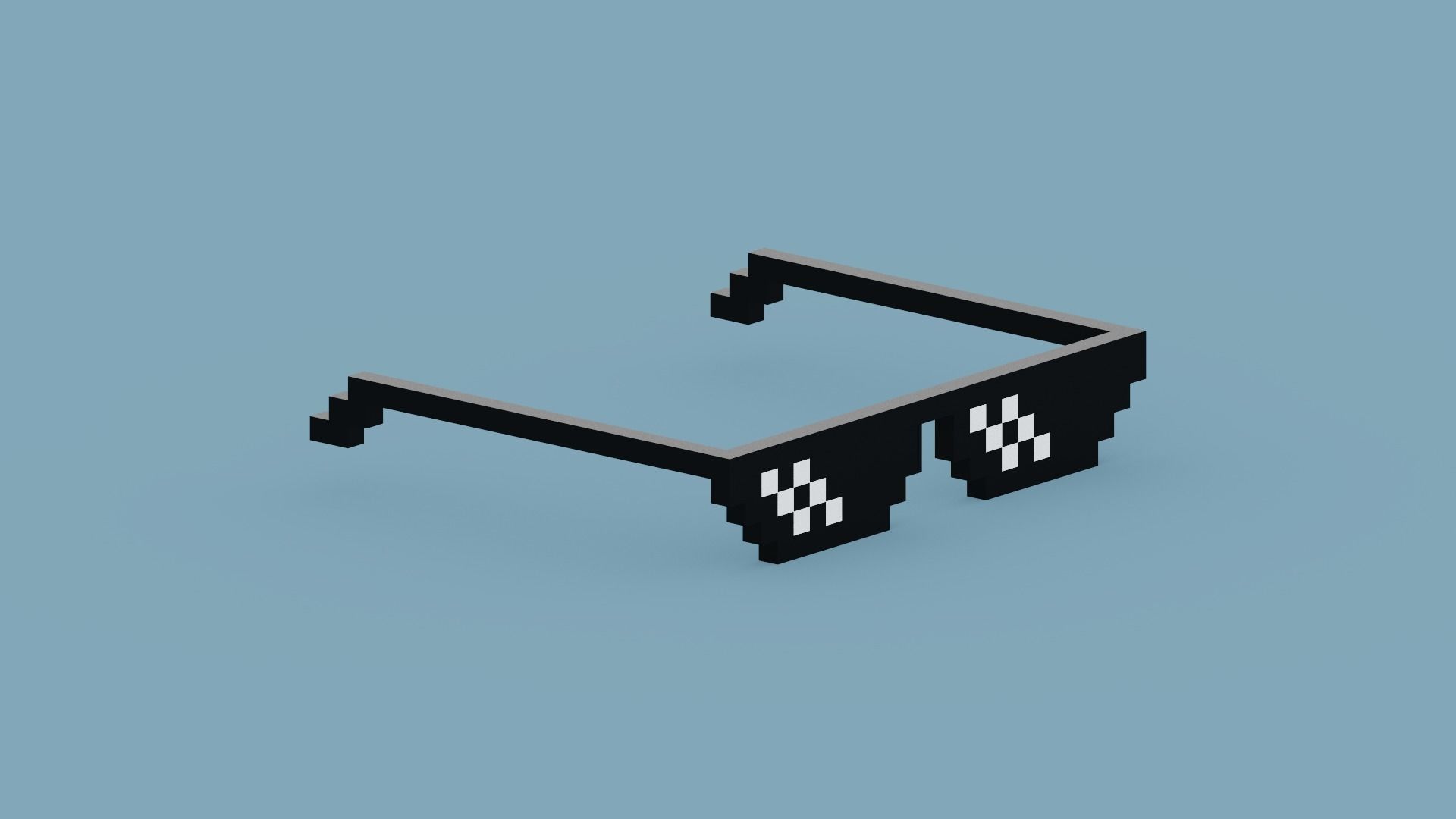 Voxel Sunglasses Low-poly 3D model_9