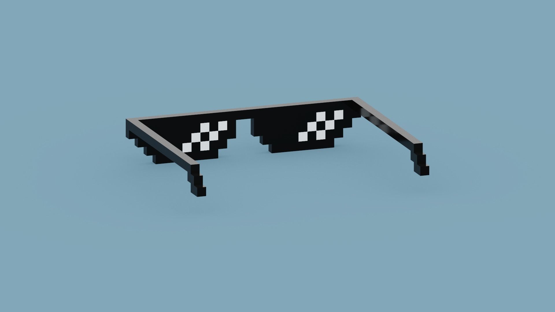 Voxel Sunglasses Low-poly 3D model_4