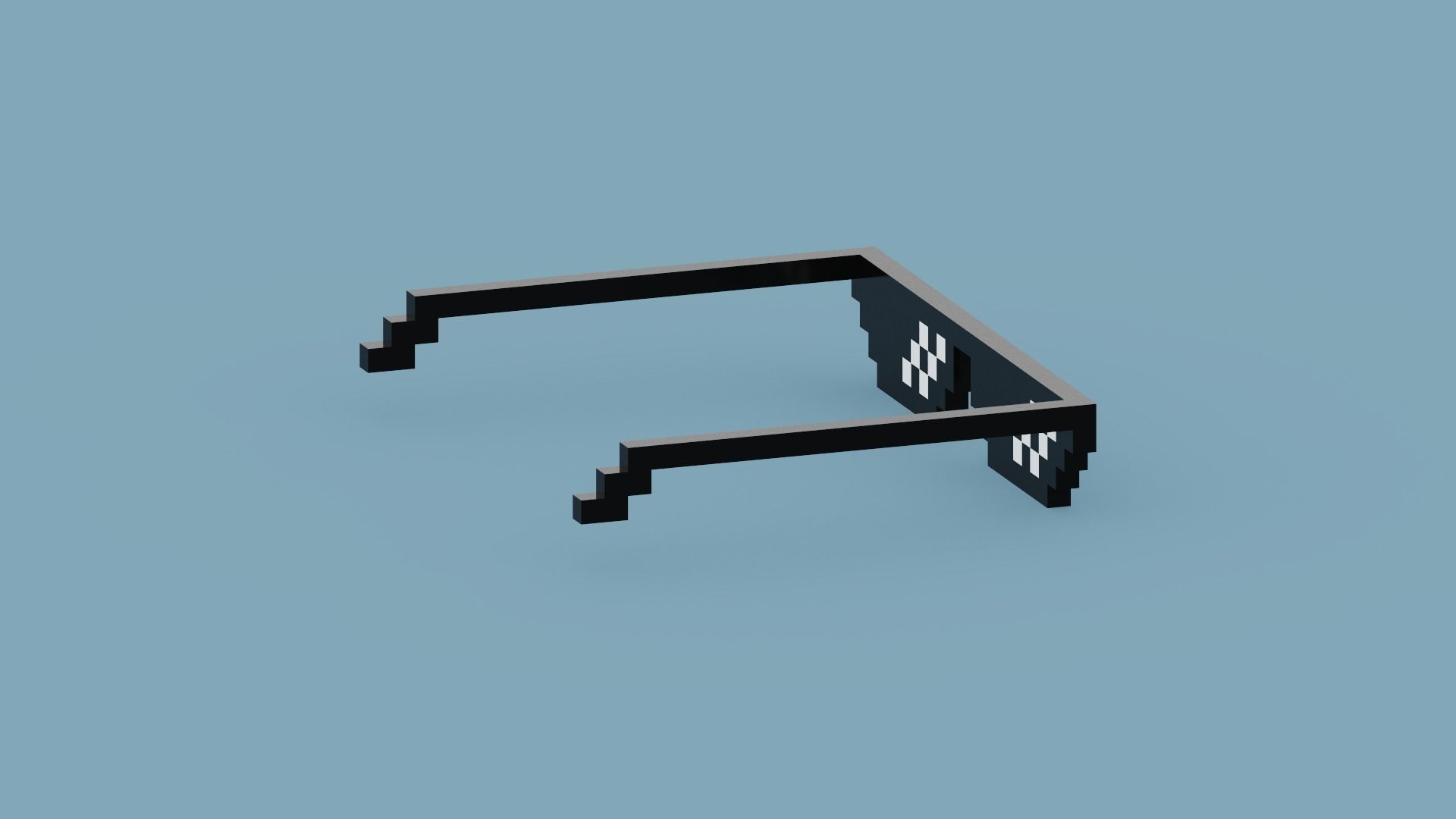 Voxel Sunglasses Low-poly 3D model_7