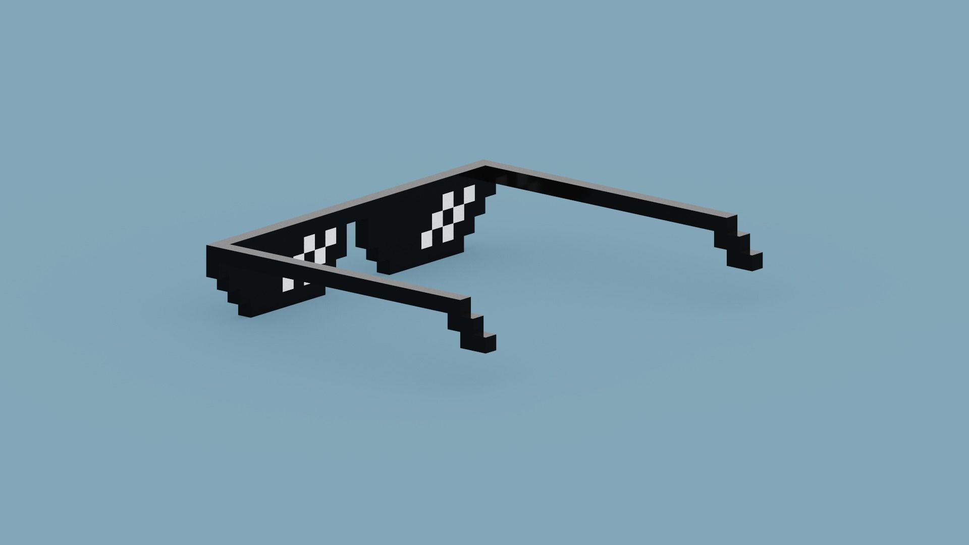 Voxel Sunglasses Low-poly 3D model_3