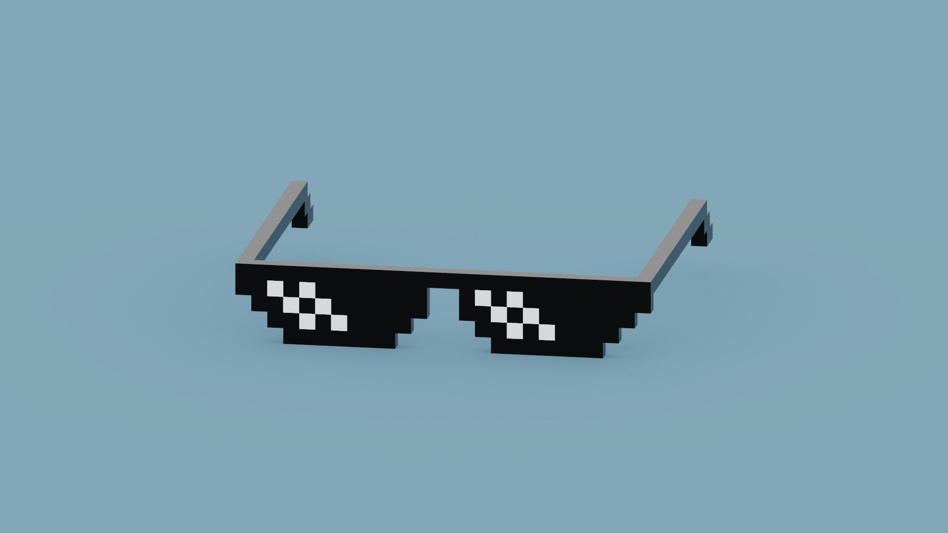 Voxel Sunglasses Low-poly 3D model_11